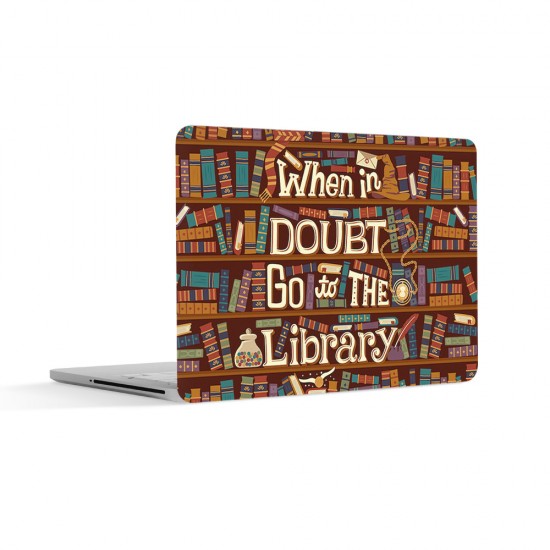برچسب لپ تاپ طرح کتابخانه هاگوارتز کد cfp1850
