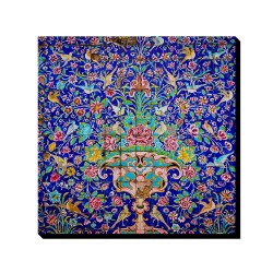 تابلو شاسی طرح کاشی گل و مرغ کد trm515