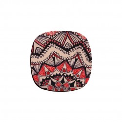 زیر لیوانی طرح ماندالا قرمز مشکی