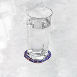 زیر لیوانی طرح کاشی گل و مرغ