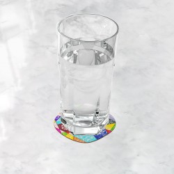 زیر لیوانی طرح رنگارنگ هندسی