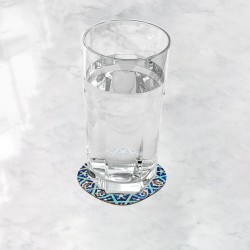 زیر لیوانی طرح کاشی فیروزه