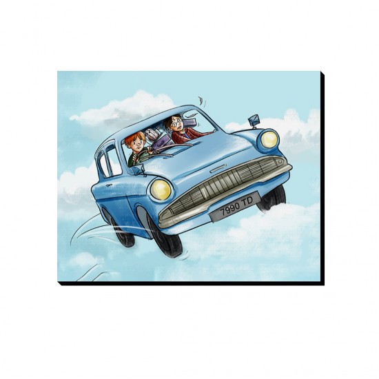 تابلو شاسی طرح هری پاتر و ماشین آبی کد cfp1580