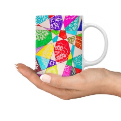 ماگ طرح رنگارنگ هندسی