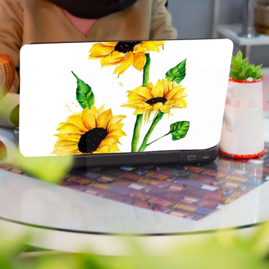 برچسب لپ تاپ طرح گل آفتاب گردان کد nri017