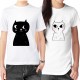 تیشرت دونفره طرح گربه های سیاه و سفید کد cp004