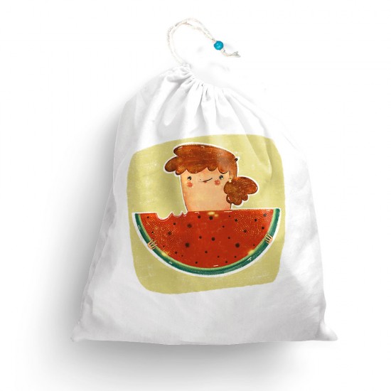 کیسه نان و سبزی طرح دختر هندوانه به دست کد mkj018