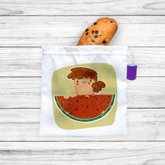 کیسه نان و سبزی طرح دختر هندوانه به دست کد mkj018