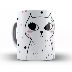 ماگ دونفره طرح گربه های سیاه و سفید کد cp004