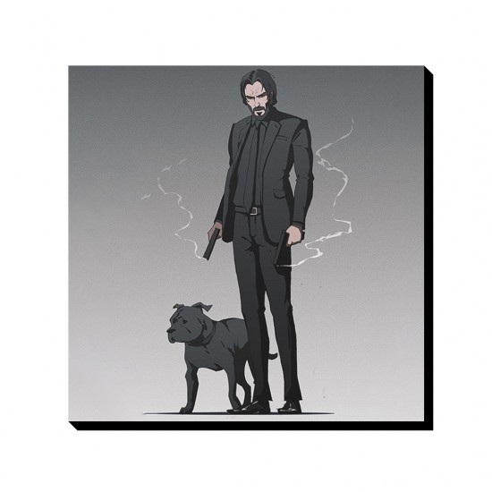 تابلو شاسی طرح جان ویک و سگ نگهبان کد cfp1924