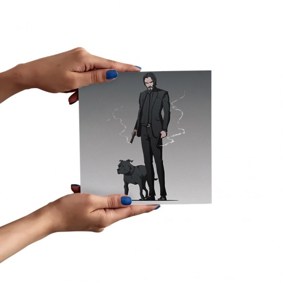 تابلو شاسی طرح جان ویک و سگ نگهبان کد cfp1924