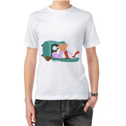 تیشرت طرح پنگوئن کتابخوان کد cfp1703