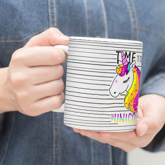 ماگ طرح تک شاخ رنگین کمونی