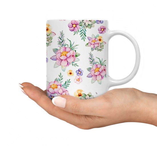 ماگ طرح تک شاخ گل گلی