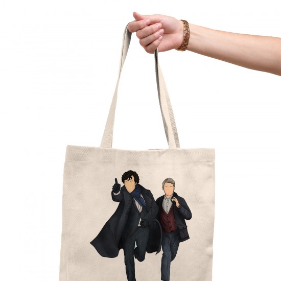 کیسه خرید طرح شرلوک هلمز و دکتر واتسون کد cfp1592