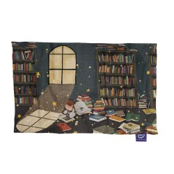 کادو پیچ پارچه‌ ای طرح دختر و کتابخانه ی جادویی