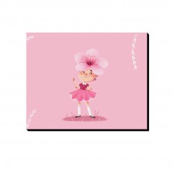 تابلو شاسی طرح دختر گل صورتی کد cfp1590