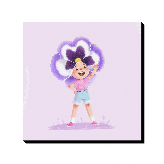 تابلو شاسی طرح دختر بنفشه کد cfp1589