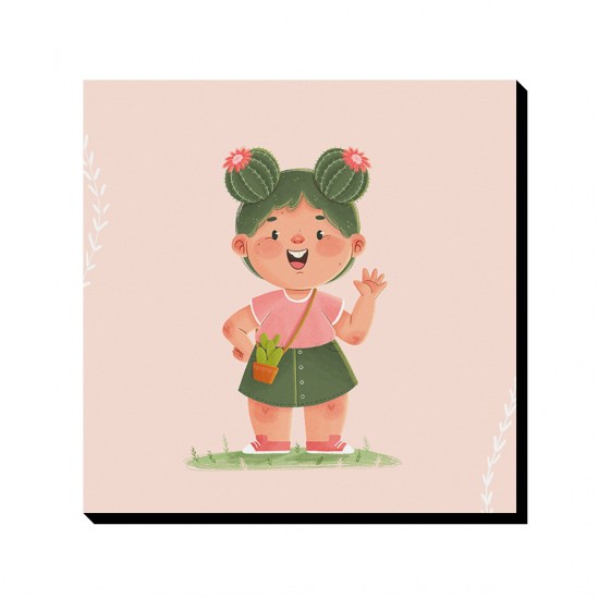 تابلو شاسی طرح دختر کاکتوس کد cfp1588