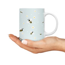 ماگ طرح زنبورک و گل بابونه