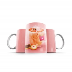 ماگ طرح دخترک و چای دم کرده