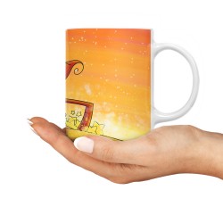 ماگ طرح دختر و گربه ی بنفش