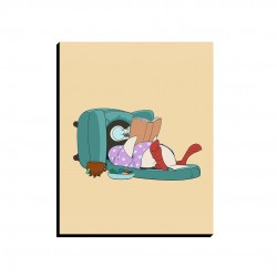 تابلو شاسی طرح پنگوئن کتابخوان کد cfp1703