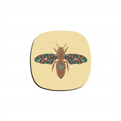 زیر لیوانی طرح زنبور رنگارنگ