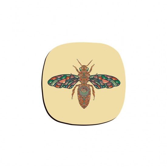 زیر لیوانی طرح زنبور رنگارنگ