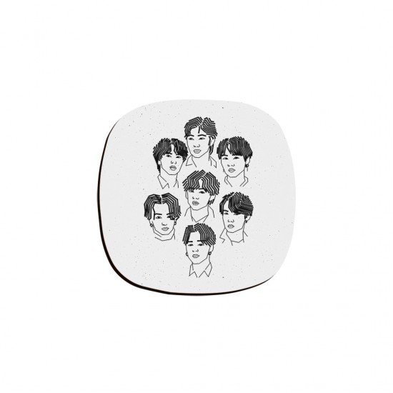 زیر لیوانی طرح minimal bts