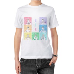 تیشرت طرح مینیمال رنگین کمان گروه bts کد cfp165۰