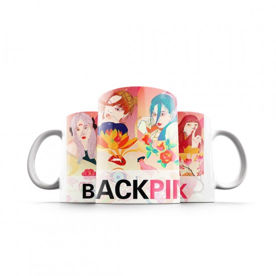 ماگ طرح asian girl black pink