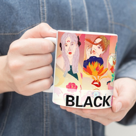 ماگ طرح asian girl black pink