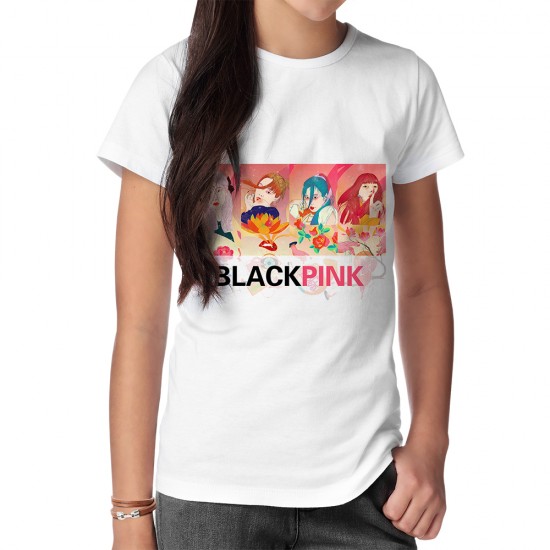 تیشرت طرح asian girl black pink کد cfp1646