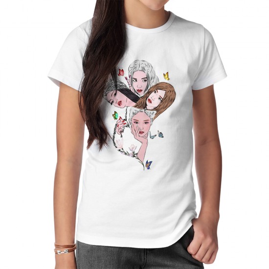 تیشرت طرح پروانه‌های blackpink