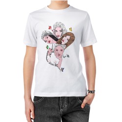 تیشرت طرح پروانه‌های blackpink