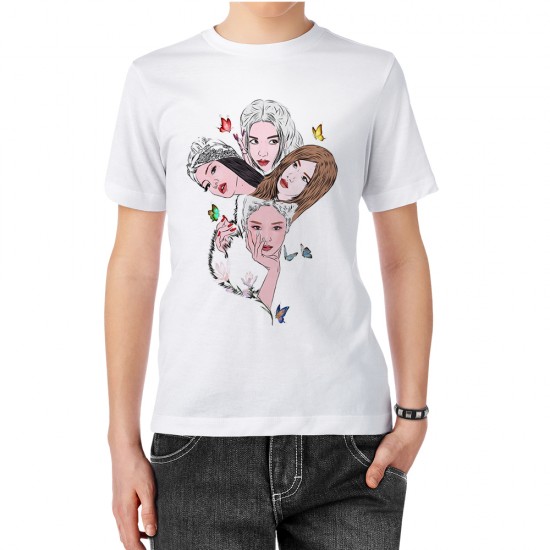 تیشرت طرح پروانه‌های blackpink