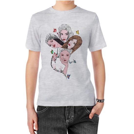 تیشرت طرح پروانه‌های blackpink