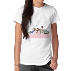 تیشرت طرح ماشین صورتی گروه blackpink