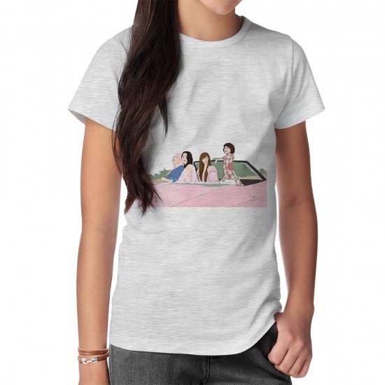 تیشرت طرح ماشین صورتی گروه blackpink