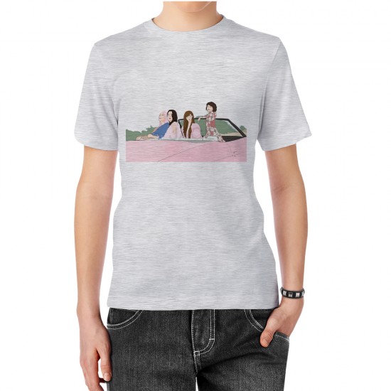 تیشرت طرح ماشین صورتی گروه blackpink