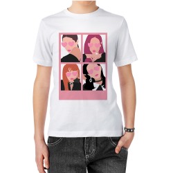 تیشرت طرح پرتره مینیمال بلک پینک