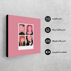 تابلو شاسی طرح پرتره مینیمال بلک پینک