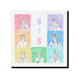 تابلو شاسی طرح مینیمال رنگین کمان گروه bts