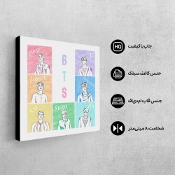 تابلو شاسی طرح مینیمال رنگین کمان گروه bts