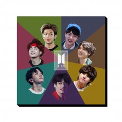 تابلو شاسی طرح دایره رنگین کمان گروه bts