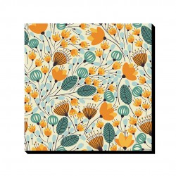 تابلو شاسی طرح بافت گل سبز و نارنجی