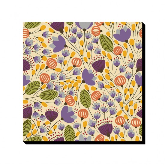 تابلو شاسی طرح بافت گل زرد و بنفش