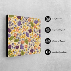 تابلو شاسی طرح بافت گل زرد و بنفش