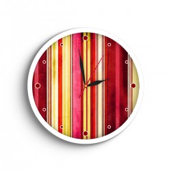 ساعت دیواری طرح خط های زرد و قرمز